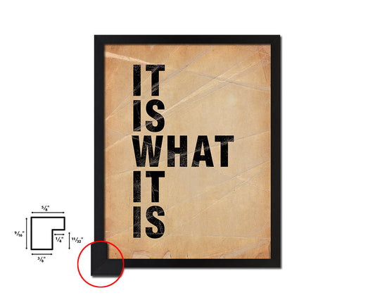 It is what it is Quote Paper Artwork Framed Print Wall Decor Art