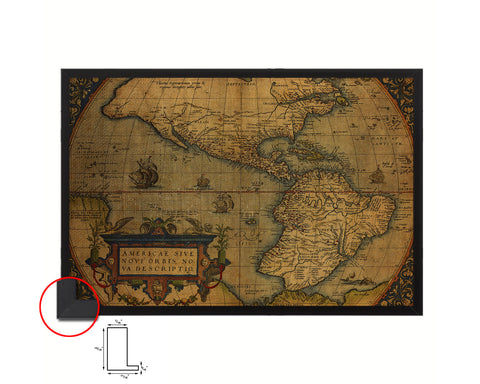 America Theatrum Orbis Terrarum Abraham Antwerp 1570 Vintage Map Framed Print Art Gifts