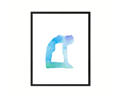 Camel Pose Ustrasana Yoga Wood Framed Print Wall Decor Art Gifts
