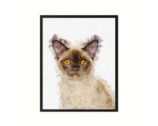 Kitten Cat Kitten Portrait Framed Print Pet Home Decor Custom Watercolor Wall Art Gifts