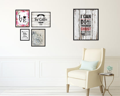 I can do all things through Christ who strengthens me, Philippians 3:20 Quote Framed Print Wall Art