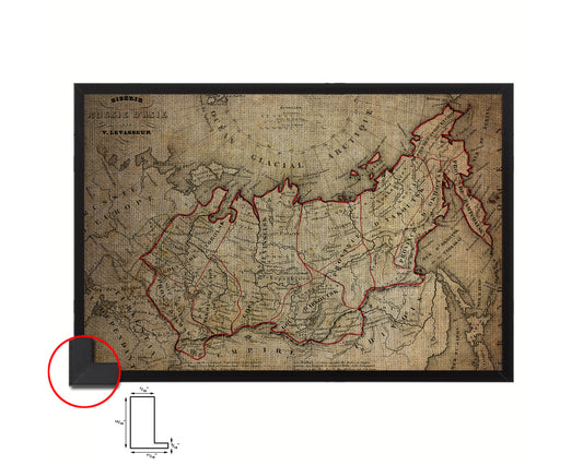 Siberia Russia Vintage Map Framed Print Art Wall Decor Gifts
