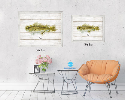 Cod Fish Framed Prints Modern Restaurant Sushi Bar Watercolor Wall Art Decor