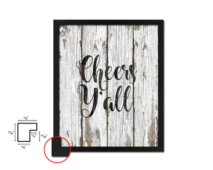Cheers y'all Quote Framed Artwork Print Home Decor Wall Art Gifts