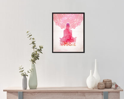 Half Lotus Pose Ardha Padmasana Yoga Wood Framed Print Wall Decor Art Gifts