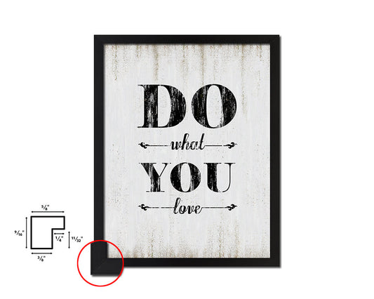 Do what you love Quote Wood Framed Print Wall Decor Art