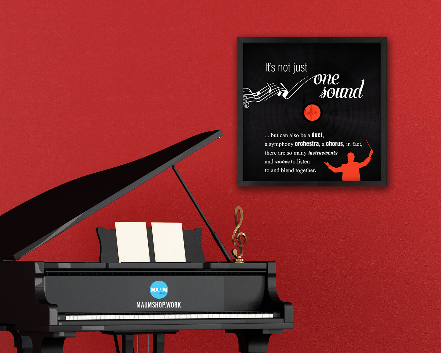 It's not just one sound Modern Music Quote Framed Print  Wall Decor Art Gifts