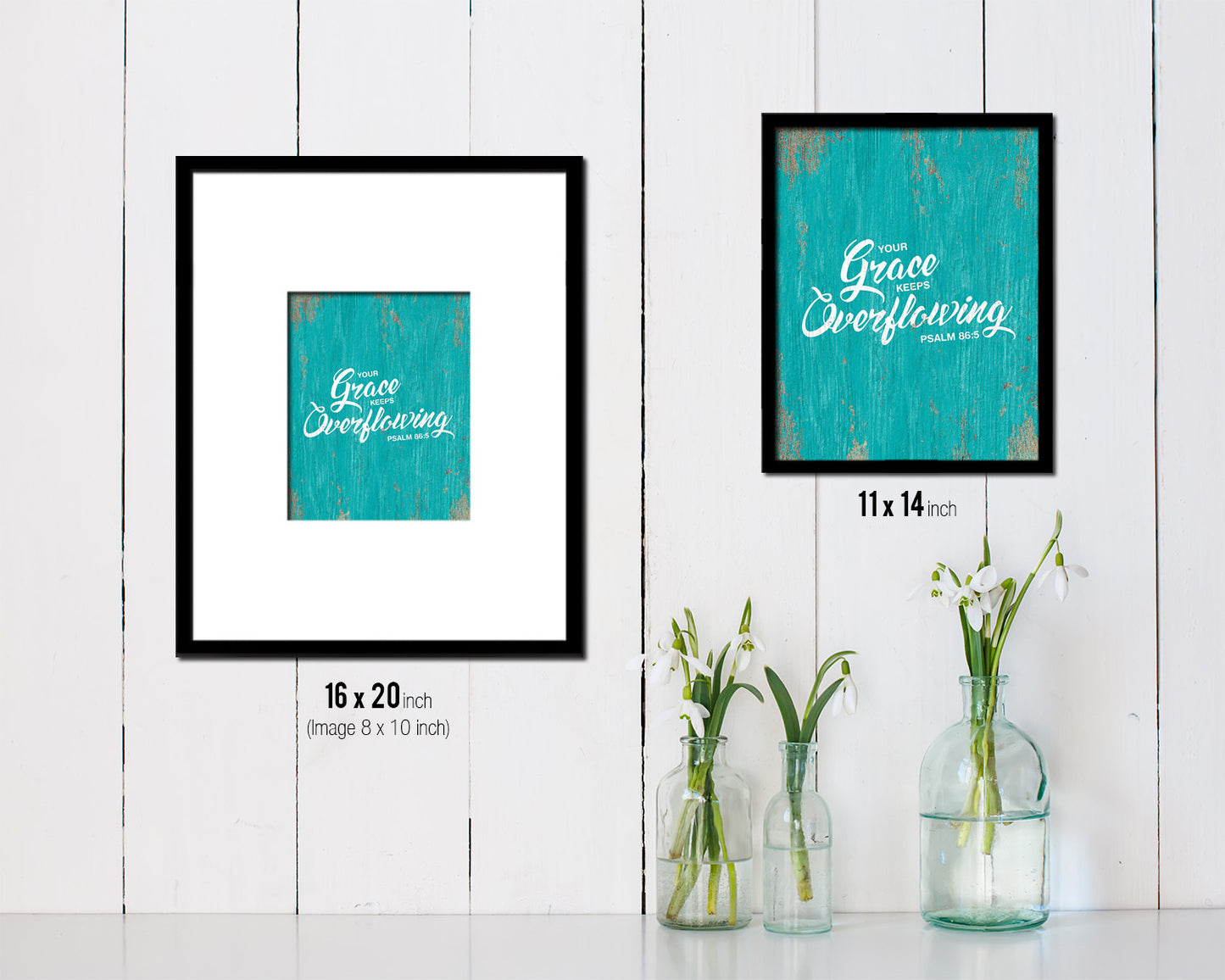 Your grace keeps overflowing, Psalm 86:5 Quote Framed Print Home Decor Wall Art Gifts