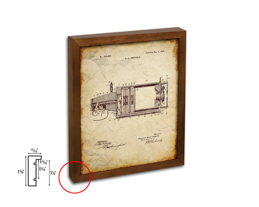 Photographic Camera Vintage Patent Artwork Walnut Frame Print Wall Art Decor Gifts