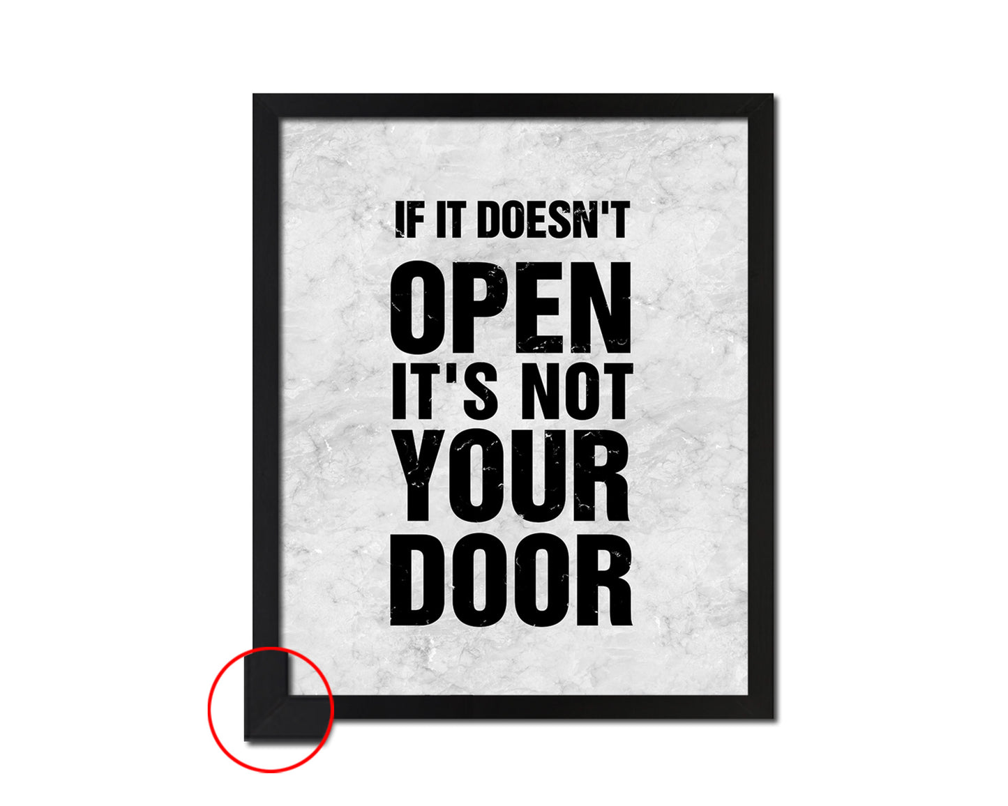 If it doesn't open its not your door Quote Framed Print Wall Art Decor Gifts
