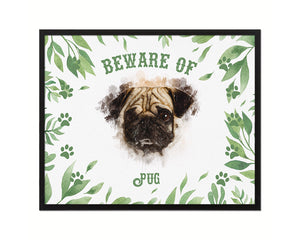 Beware of Poodles Sign Wood Framed Print Wall Art Decor Gifts