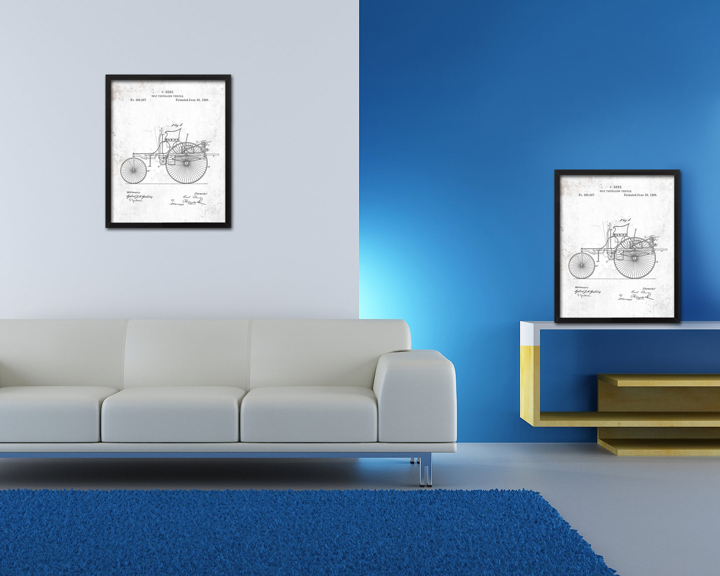 Self Propelling Vehicle Car Vintage Patent Artwork Black Frame Print Wall Art Decor Gifts