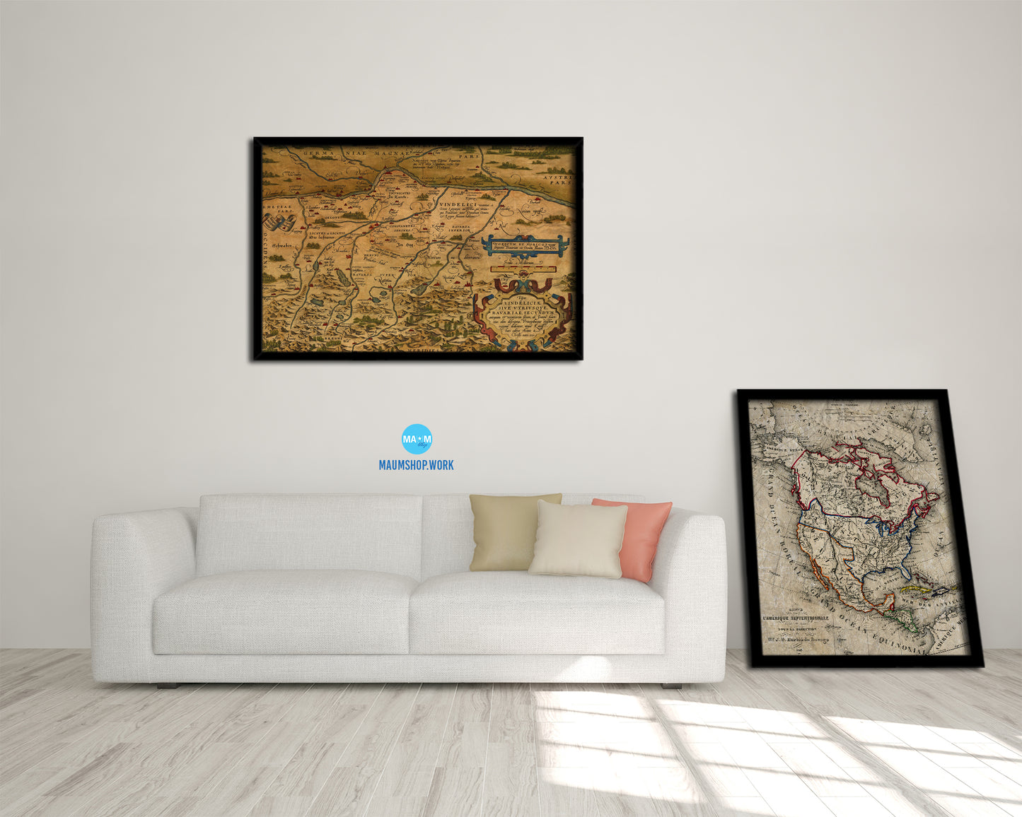 Bavaria Germany Abraham Ortelius Circa Old Map Framed Print Art Wall Decor Gifts