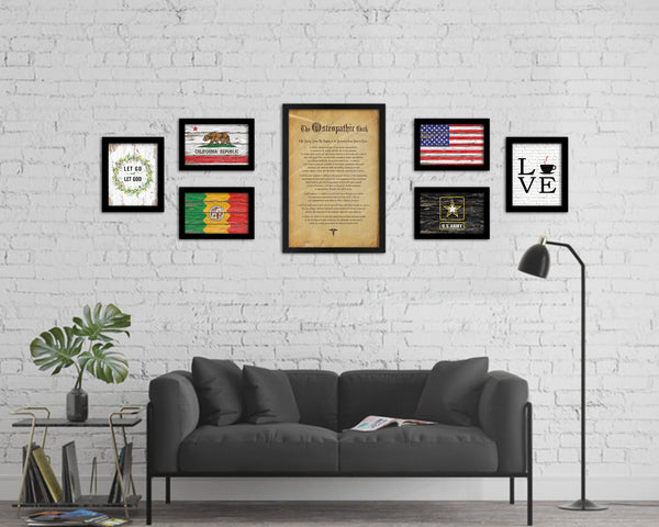 Osteopathic  Oath Vintage Declarations Gifts for Medical Students Doctor Office Decor Wall Art