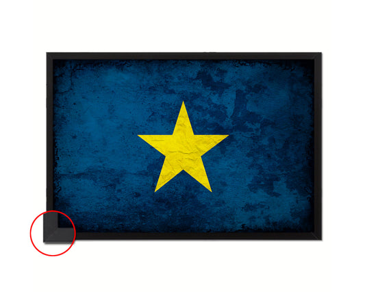 Burnet's 1st Texas Republic 1836-1839 Vintage Military Flag Framed Print Art