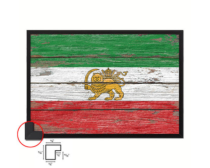 Iran Country Wood Rustic National Flag Wood Framed Print Wall Art Decor Gifts
