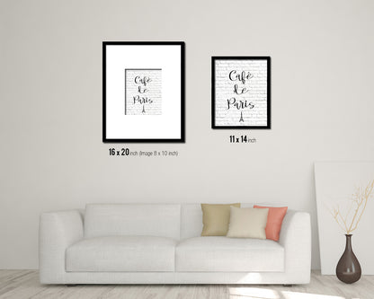 Cafe De Paris Quote Framed Artwork Print Wall Decor Art Gifts