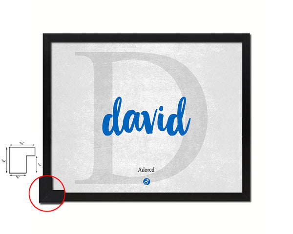 David Personalized Biblical Name Plate Art Framed Print Kids Baby Room Wall Decor Gifts