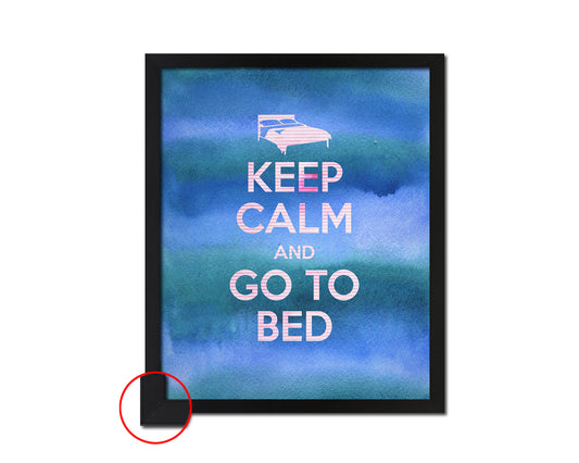 Keep calm and go to bed Quote Framed Print Wall Decor Art Gifts