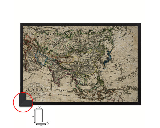 Asia 1872 Historical Map Framed Print Art Wall Decor Gifts