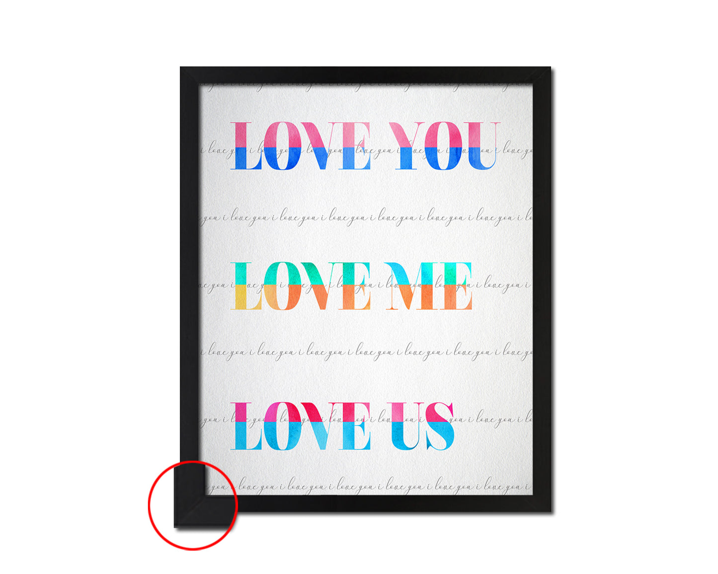 Love you love me love us Quote Framed Print Wall Decor Art Gifts