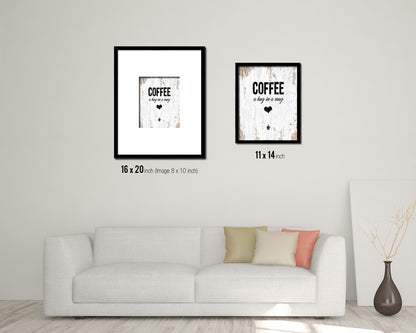 Coffee a hug in a mug Quote Framed Artwork Print Wall Decor Art Gifts
