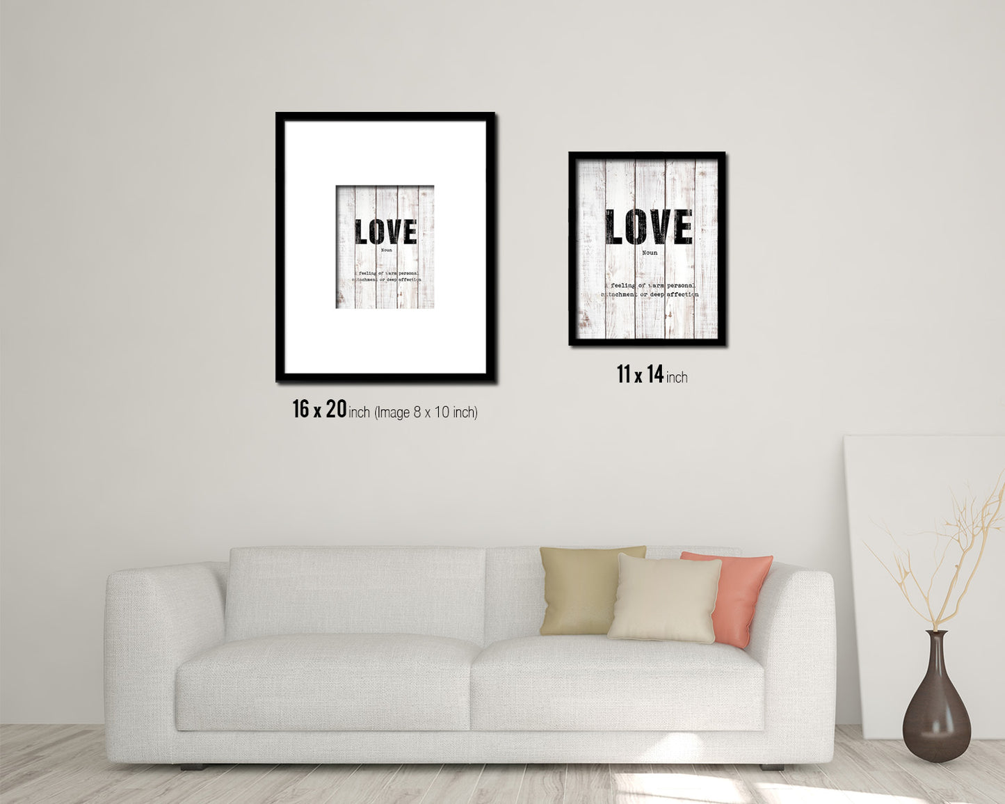 LOVE definition White Wash Quote Framed Print Wall Decor Art