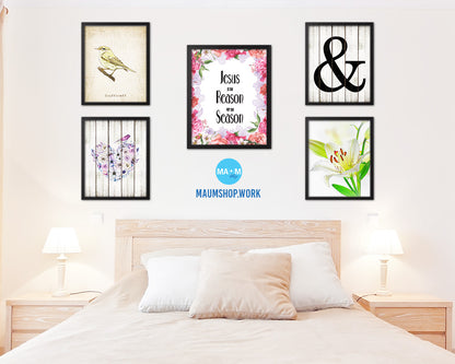 Jesus is the reason for the season Quote Framed Print Home Decor Wall Art Gifts
