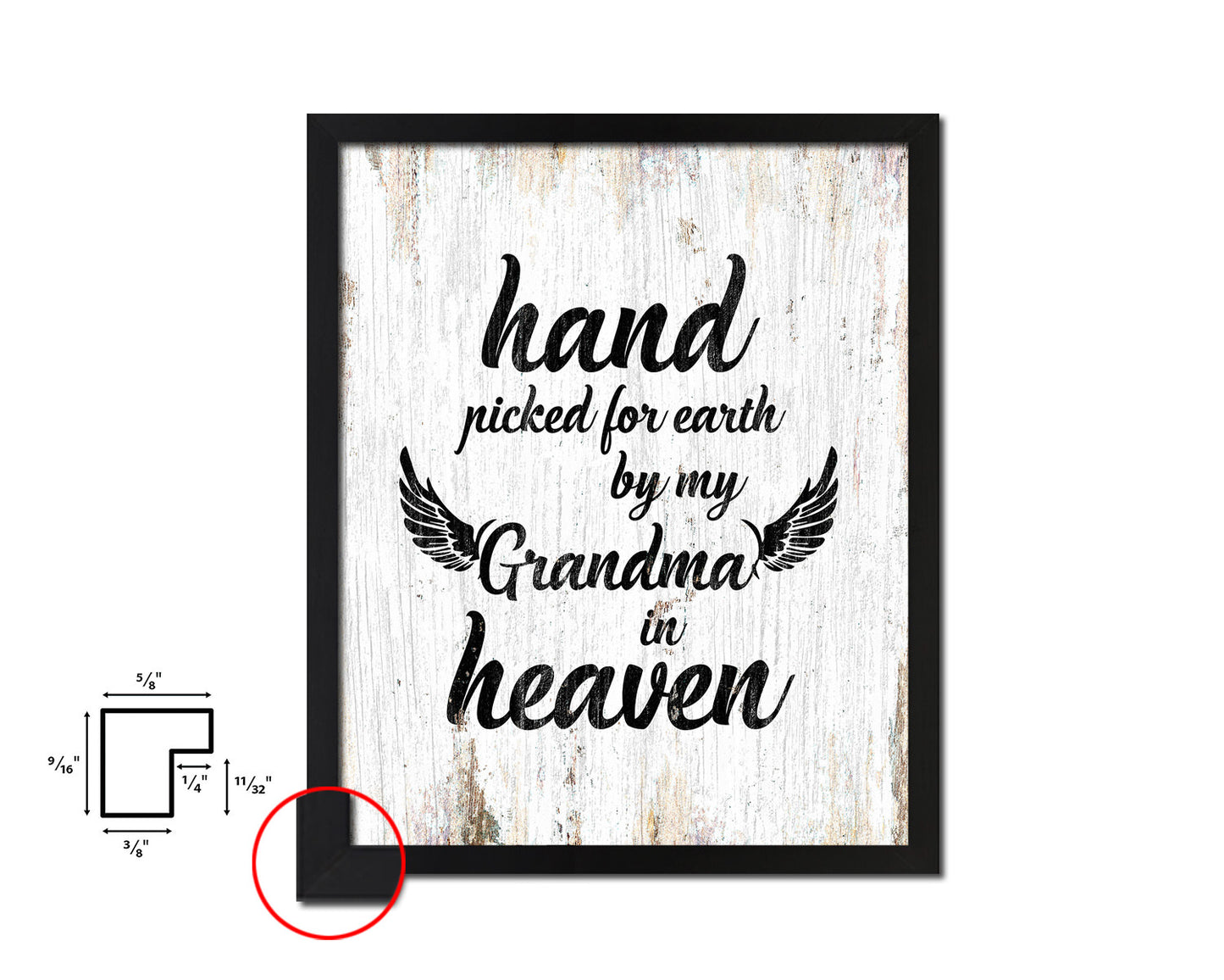 Hand picked for earth by our grandma in heaven Quote Framed Print Wall Art Decor Gifts