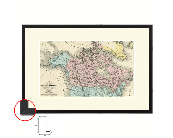 Canada and Alaska 1860 Old Map Framed Print Art Wall Decor Gifts