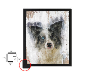 Border Collie Dog Puppy Portrait Framed Print Pet Watercolor Wall Decor Art Gifts
