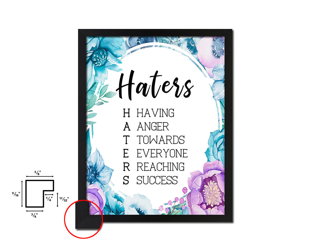 Hatyers Quote Boho Flower Framed Print Wall Decor Art