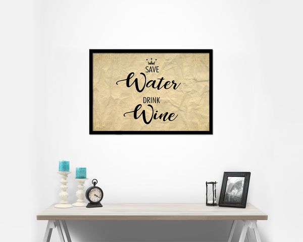Save water drink b*r Quote Framed Print Wall Decor Art Gifts