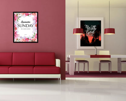 Resurrection Sunday He is risen indeed, 1 Peter 1:3 Quote Framed Print Home Decor Wall Art Gifts