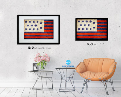 Guilford Courthouse North Carolina Revolutionary War Vintage Military Flag Framed Print Art