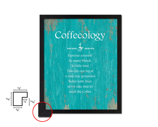 Coffeeology espresso yourself so many blends Quotes Framed Print Home Decor Wall Art Gifts