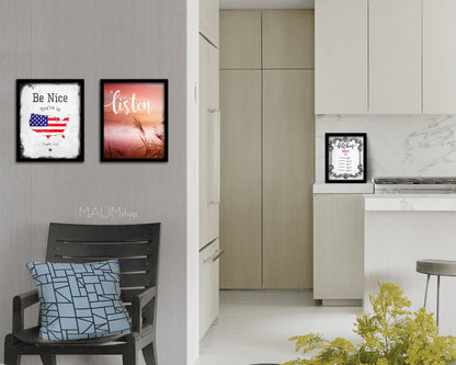Listen, Acts 13:16 Bible Verse Scripture Framed Print Wall Decor Art Gifts