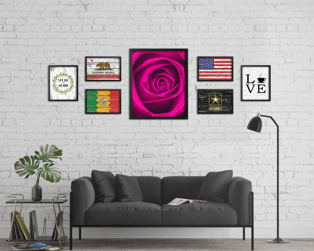 Rose Purple Flower Wood Framed Paper Print Wall Decor Art Gifts