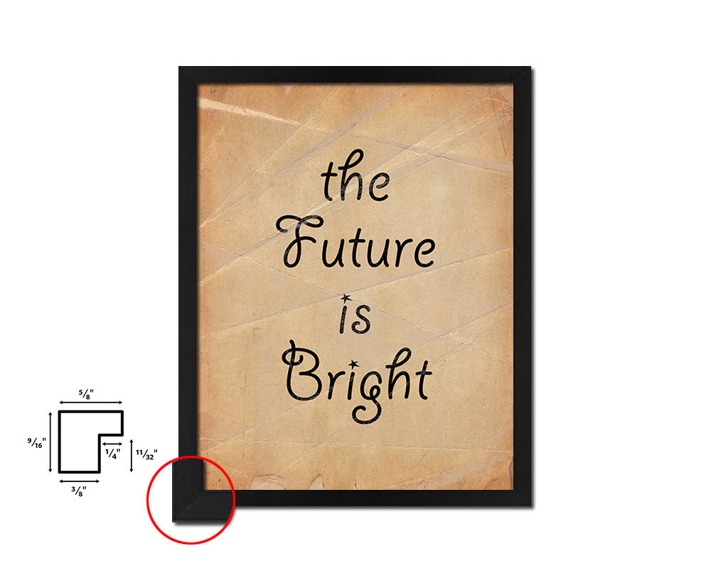 The future is brightt Quote Paper Artwork Framed Print Wall Decor Art
