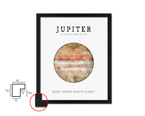 Jupiter Planet Prints Watercolor Solar System Wood Framed Paper Print Wall Art Decor Gifts