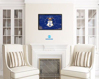 US Air National Guard Shabby Chic Military Flag Framed Print Decor Wall Art Gifts
