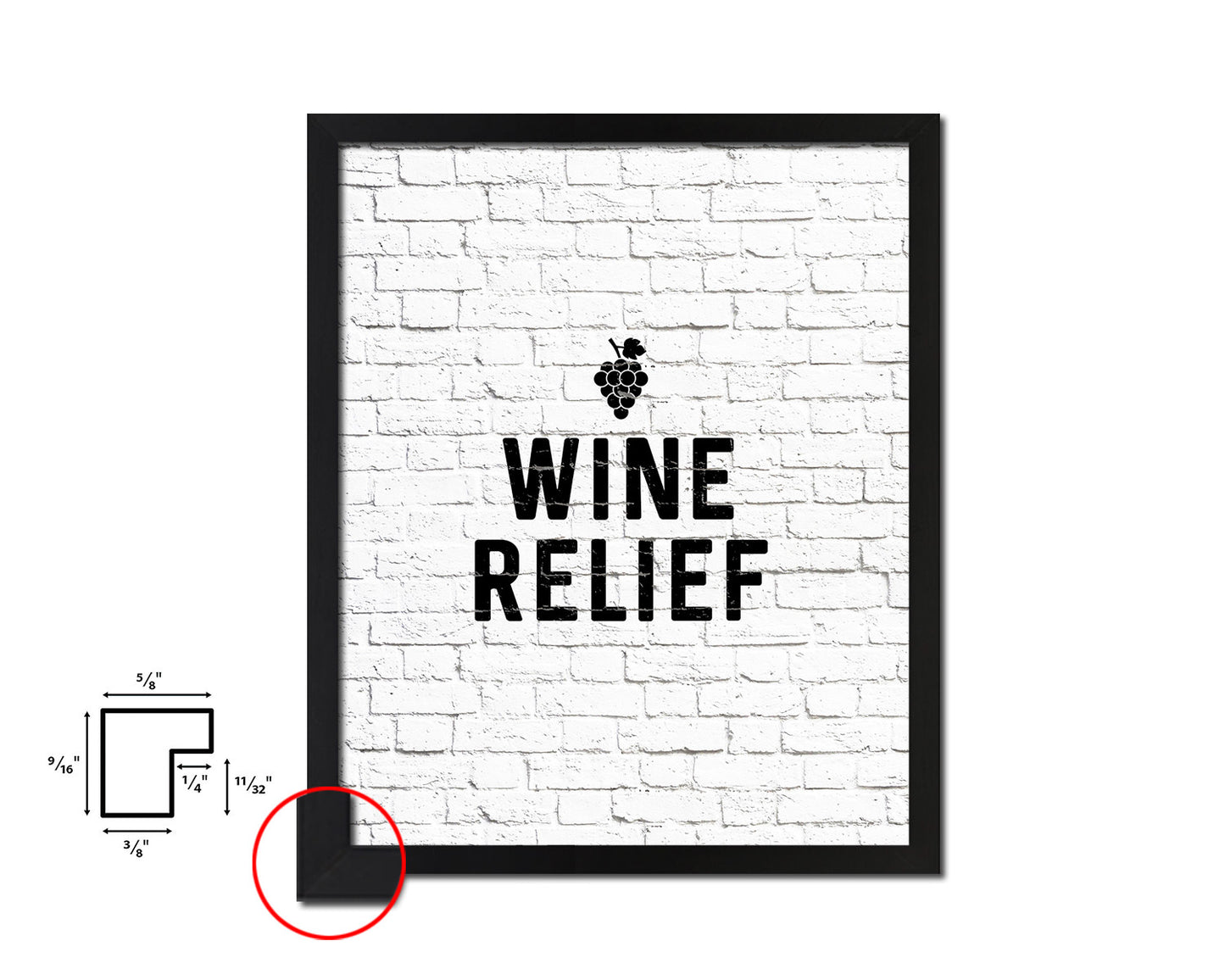 Wine relief Words Wood Framed Print Wall Decor Art Gifts