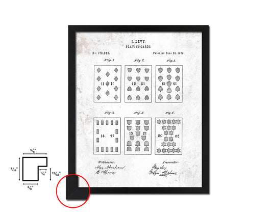 Poker Game Playing Card Vintage Patent Artwork Black Frame Print Gifts