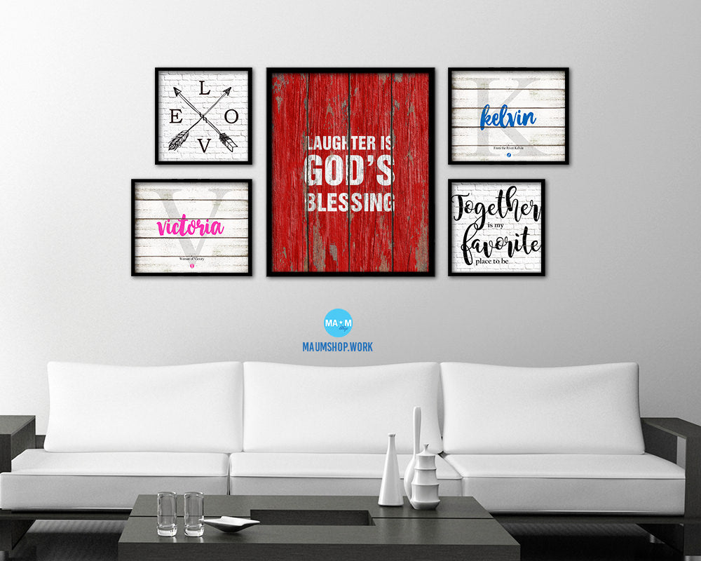 Laughter is God's blessing Quote Framed Print Home Decor Wall Art Gifts