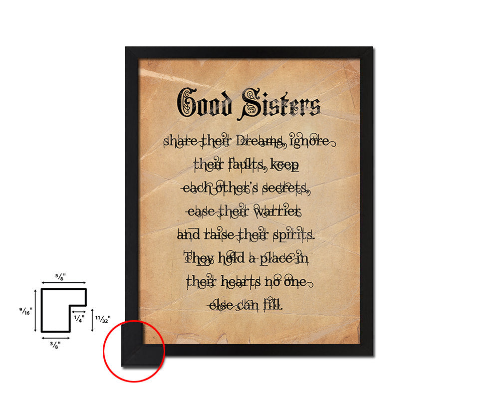 Good Sisters share their dreams Quote Paper Artwork Framed Print Wall Decor Art