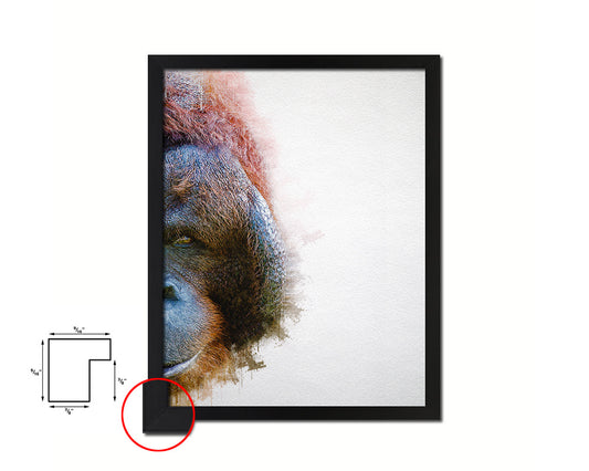 Orangutan Animal Painting Print Framed Art Home Wall Decor Gifts