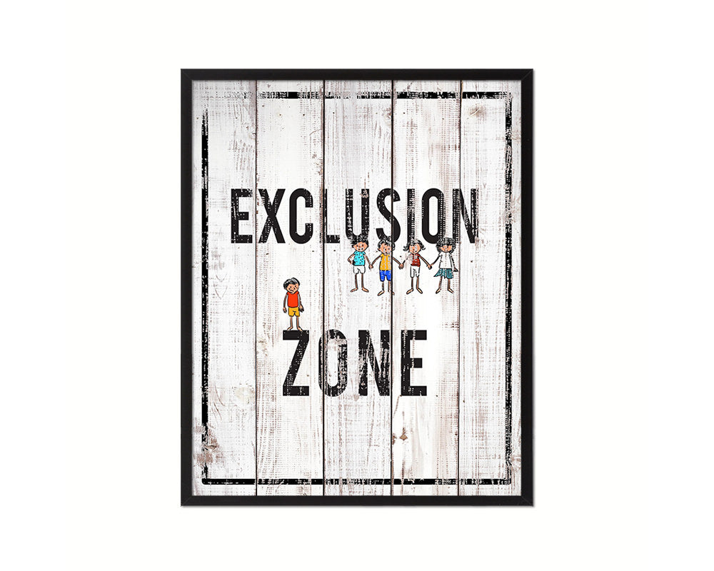 Exclusion Zone Notice Danger Sign Framed Print Home Decor Wall Art Gifts