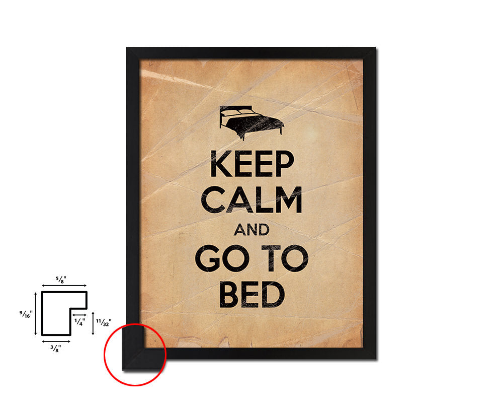 Keep calm and go to bed Quote Paper Artwork Framed Print Wall Decor Art