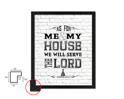 As for me & my house, we will serve the Lord Quote Wood Framed Print Home Decor Wall Art Gifts