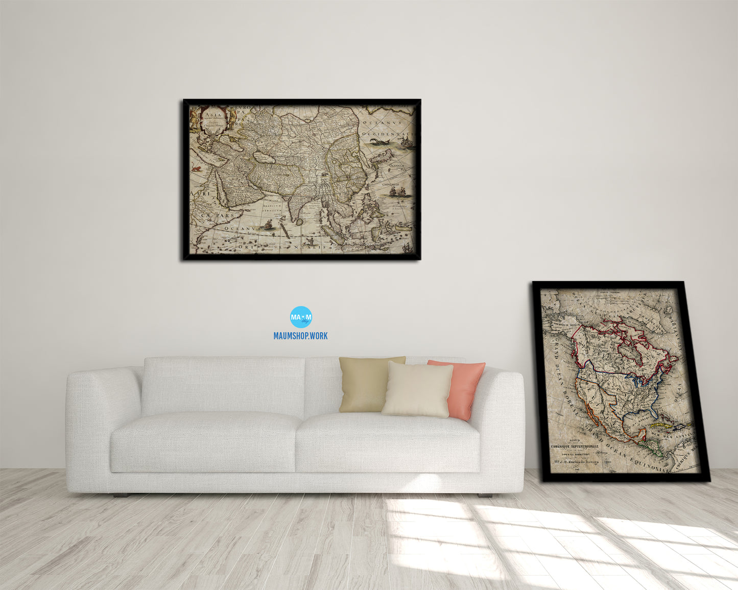 Asia Willem Blaeu Amsterdam 1640 Historical Map Framed Print Art Wall Decor Gifts